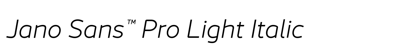 Jano Sans™ Pro Light Italic